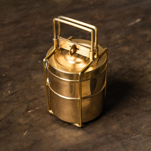 Antiguo Tiffin Carrier Cobre Tiffin Fiambrera Diseño maravilloso Forma redonda Cobre Picnic Tiffin Caja con asa en venta al por mayor - Product Image 1