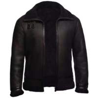 Veste en cuir volant en peau de mouton véritable pour hommes, manteau pour hommes, nouveau style d'hiver, col en fourrure, couleur unie, meilleure qualité, nouveau