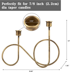 เชิงเทียนโลหะสไตล์วินเทจสำหรับใช้ในบ้านเชิงเทียนยาวสำหรับใช้ภายใน - Product Image 3