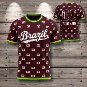 Conjunto de Camiseta de Fútbol Unisex para la Copa Mundial de Fútbol Brasil 2034, Diseño con la Bandera, para Aficionados al Fútbol, Regalo para el Día del Partido, con Múltiples Colores - Product Image 1