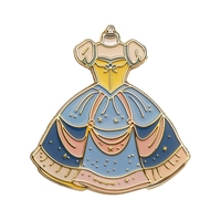 Épinglettes de costume de jupe de princesse en métal avec logo personnalisé