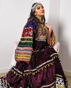 Vente en gros – Édition limitée – Robe afghane vintage brodée à la main en mousseline de soie à manches longues, toutes saisons, couleurs et tailles personnalisables, style ethnique - Product Image 3