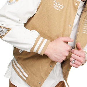 Best Quality Men's Varsity Jacket Fashion Casual Wear Autumn Warm Pure Color Embroidery <b>Decoration</b> Breathable Eco-Friendly - Product Image 6