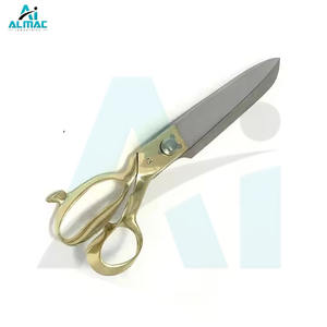Ciseaux de couture industriels de 10 pouces en acier inoxydable plaqué or, robustes, à lames affûtées, pour tailleur et usage domestique - Product Image 1