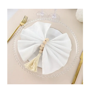 Servilletero de cuentas de madera Mesa de cena Artículo decorativo 4 piezas Diseño personalizado Servilletero de cuentas de madera - Product Image 3