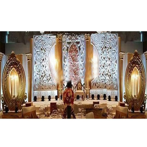 Décoration de scène avec panneaux de fond en fibre de verre légers, style C et ovale, vintage et moderne, pour mariage - Product Image 1