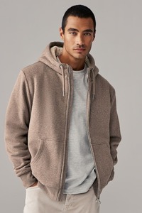 Sudadera con capucha para hombre, sudadera con cremallera completa, Sudadera con capucha de lana, bolsillo liso con cremallera, deportes y exteriores, vacaciones diarias, ropa de calle de poliéster - Product Image 2
