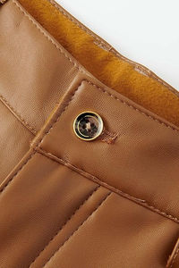 Pantalones de Cuero para Hombre, Ajustados, Brillantes, Color Marrón, Cintura Alta, Cierre de Cremallera, Novedad 2026, Venta al por Mayor - Product Image 2