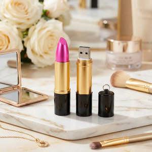 Custom Red Lipstick Shaped <b>USB</b> Flash <b>Drive</b> 32GB Capacity with <b>USB</b> 2.0 Interface Plastic Thumb <b>Drive</b> in Box - Product Image 2