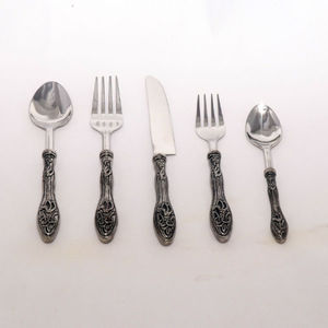 Juego de cubiertos de acero inoxidable de 5 piezas de diseño real con mango Chapado en cobre Juegos de cubiertos sostenibles Bodas Precio competitivo - Product Image 4