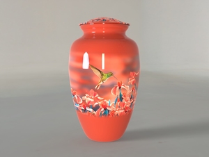 Green Phanton Color Hummingbird Cremation Urn for Human Ashes Including Free <b>Velvet</b> <b>Bag</b> - Product Image 6