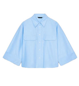 Bon matériel et conception unique Chemise bleu poudre adaptée pour une tenue régulière et de fête disponible à un prix abordable - Product Image 1