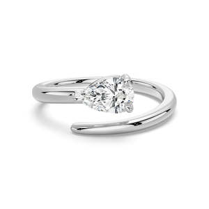 East-West 9K Gold <b>Ring</b> with Lab Grown Pear Cut Diamond Elegant Diamond <b>Rings</b> Collection - Product Image 5