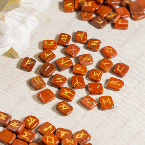 Juego de 25 Runas de Jaspe Rojo al por Mayor, Cristales Naturales Curativos para Meditación y Decoración - Product Image 2