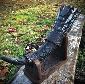 Fabriqué à la main Viking Drinking HornMug Authentique corne de boeuf naturelle Mead & Ale Cup avec un design médiéval rustique pour les fêtes et les cadeaux - Product Image 2