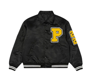 Chaqueta con letras de lana de invierno con diseño de bordado personalizado chaqueta universitaria de satén con estampado personalizado de talla grande transpirable de alta calidad - Product Image 5