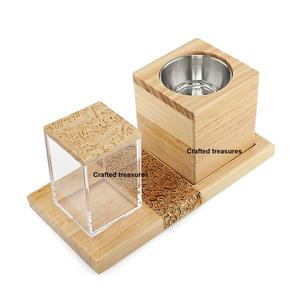 Ensemble de Bakhoor artisanal en laiton et en bois avec plateau et support en laiton, design de calligraphie arabe moghole, décoration d'intérieur, parfum au meilleur prix - Product Image 5