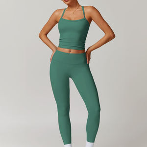 Vêtements de sport actifs pour femmes personnalisés, doux, à séchage rapide, vêtements de sport pour l'entraînement, extensible dans les 4 sens, ensembles de leggings de yoga en deux pièces - Product Image 6
