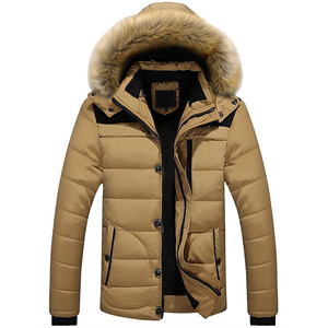 Veste Parka de haute qualité fausse fourrure rembourrée matelassée à capuche amovible respirante vestes Parka longues pour hommes - Product Image 5
