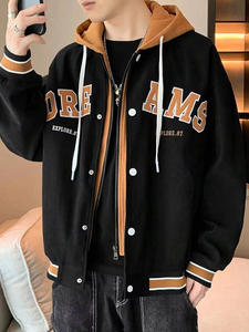 Chaqueta universitaria con capucha de otoño para hombre, uniforme de béisbol con letras para estudiantes, abrigo informal de moda de alta calidad para la universidad - Product Image 3