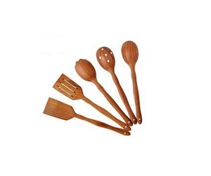 Wooden Salad Servers Spoon Fork Knife <b>Dinner</b> Flatware Wooden Serving Bowl With Server <b>Set</b> Food safe enameled salad bowl server - Product Image 1