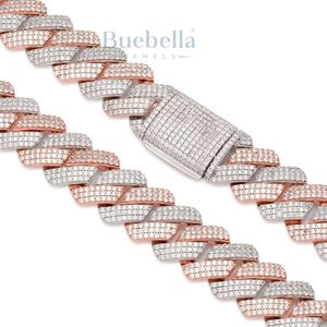 925 Plata oro rosa 18MM Moissanite diamante cadena de eslabones cubanos joyería fina para hombres cadenas cubanas heladas - Product Image 3