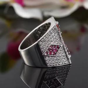 แหวนเพชร VVS Moissanite สำหรับชายและหญิงแหวนแต่งงานสไตล์ฮิปฮอปจากอินเดีย - Product Image 2