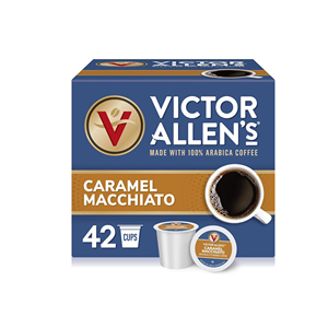 Victor Allen's Coffee Caramel Macchiato Flavored, Medium Roast, 42 Count, Single Serve Coffee Pods - Product Image 1