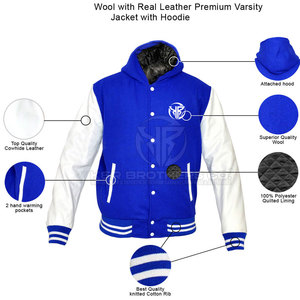 <b>Men</b> Leather Sleeves <b>Varsity</b> <b>Jacket</b> Stylish <b>Bomber</b> <b>Jacket</b> for Sportswear Casual and Daily Outfits - Product Image 2