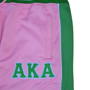 Chándales de mujer retro Ropa griega de hermandad de mujeres vintage | Chándal Atlético Fit 100% poliéster rosa y verde con diseño personalizado - Product Image 6