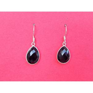ต่างหูเงิน925สเตอริ่งทำด้วยมือเครื่องประดับอัญมณีสีดำพลอยโอนิกซ์ไม่ซ้ำใครต่างหูแฟชั่นสำหรับผู้หญิง Gift-E0482-GS - Product Image 1