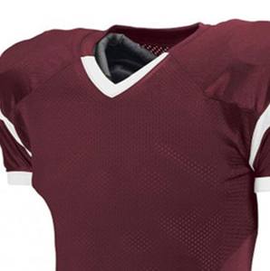 Uniforme de Fútbol Americano Personalizado, Pantalones y Camiseta con Rayas Blancas y Negras sobre Marrón, Cuello en V, Atuendo de Equipo, Ropa Deportiva Personalizada al por Mayor - Product Image 4