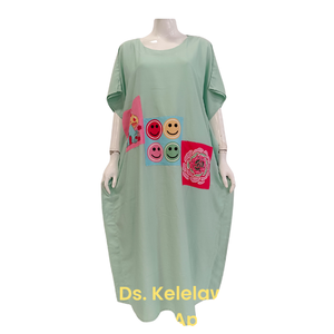 Camisón de verano hasta la rodilla de rayón suave de talla grande para mujer Cheery con cintura elástica, ropa de salón informal de ajuste Regular - Product Image 5