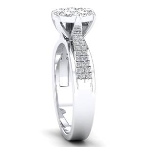 แหวนเพชรทรงกลม 0.530 กะรัต ผลิตในห้องปฏิบัติการ ได้รับการรับรองจาก IGI ของ REYES  ทองคำขาว 14K ของขวัญแต่งงาน เครื่องประดับชั้นดี - Product Image 4