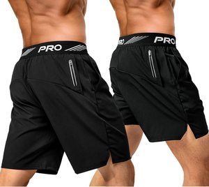 Pantalones de chándal de compresión de nailon y poliéster XS personalizados para hombre, pantalones cortos deportivos informales de malla antiarrugas para gimnasio, pantalones cortos para correr con logotipo - Product Image 2