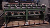 Machine à bobiner manuelle à double cône frontal Motocono avec 16 broches, tube de 175 mm, rouleau rainuré de 95 mm, pour coton et laine, 380 V, 3 kW