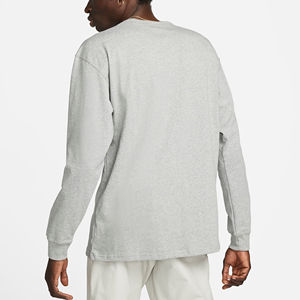 Camiseta para hombre 100% algodón liso ropa en blanco Moda hombre transpirable personalizado cuello redondo manga larga Camiseta para hombre - Product Image 2