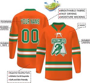 ชุดฮ็อกกี้สโมสรฝึกซ้อมกีฬาฤดูหนาวสำหรับผู้ใหญ่ผู้ชายชื่อบุคคลและผู้ใหญ่ - Product Image 3