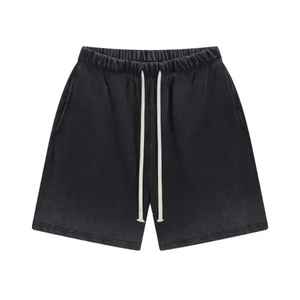 Pantalones cortos de gimnasio French Terry de peso pesado con estampado personalizado 100% algodón Vintage desgastado lavado con ácido Casual Jogging para hombres - Product Image 6