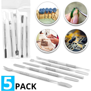 Empujador de uñas profesional personalizado, limpiador de cutículas de plata de acero inoxidable con bolsa de PVC, herramientas de limpieza de uñas al por mayor - Product Image 2