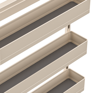 Organizzatori per Armadi da Cucina a 3 Ripiani in Alluminio con Cassetti Scorrevoli, Cestelli Estraibili per Spezie, Oro Champagne, Ecologici - Product Image 6