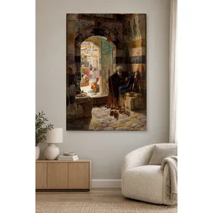 Impresión en lienzo del vendedor Fida Bauernfeind junto a la puerta de la Mezquita Umayyad en Damasco - Product Image 1