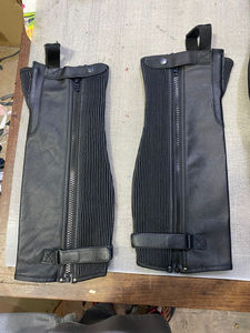 Chaps mi-longs sur mesure pour hommes et femmes, en cuir élastique de haute qualité, pour l'équitation - Product Image 5