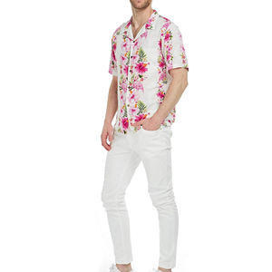 Camisas Hawaianas de Verano 2026 para Hombre, Cuello en V, Tejidas, Sólidas, Transpirables, Casuales, de Manga Corta, Ecológicas y Antiarrugas - Product Image 3