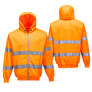 Sudadera con Capucha Profesional de Alta Visibilidad, Reflectante, Impermeable, de Poliéster, con Cremallera, Clase 2, Uniforme de Seguridad Laboral - Product Image 3