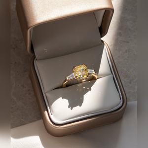 Bague de fiançailles en diamant taille coussin, prix d'usine, vente chaude, 10K 14K 18K argent platine or, sertie, bijoux de mariage - Product Image 5