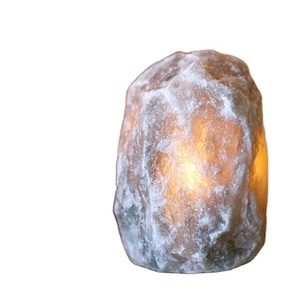 Natural Gray Himalayan Salt Lamp Pyramid Style Crystal Rock Lamp with Touch <b>Dimmer</b> Switch for Home Decoration Wellness Lighting - Product Image 6