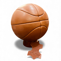 Bola Basket NBA Geoffrey Mini Vintage Retro Kulit Sapi Cokelat Ringan Fleksibel Tahan Lama Ramah Lingkungan 430g Ukuran 5