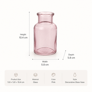 Jarrón de Vidrio Decorativo Rosa, Botella Pequeña para Flores, Centro de Mesa para Bodas, Venta al por Mayor - Product Image 2