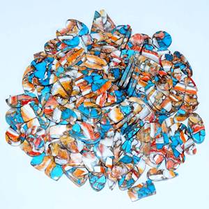 Cabujón de piedras preciosas de cuarzo suelto para fabricación de joyas, par de turquesa de cobre de ostra espinosa Mohave Natural de grado AAA, precio al por mayor - Product Image 5